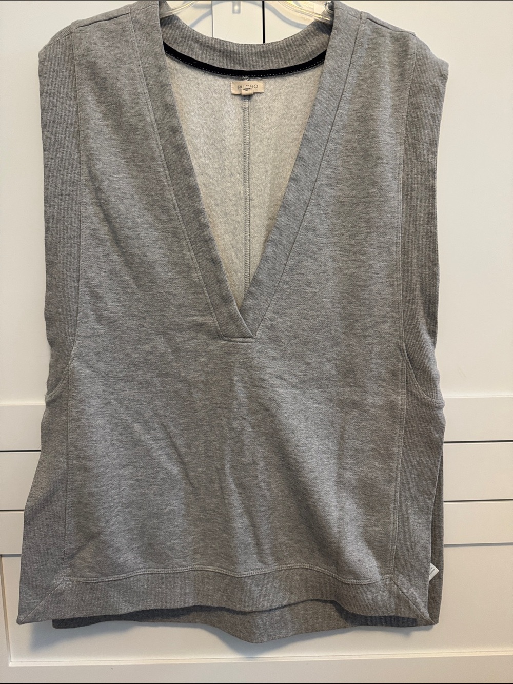Pilcro Gray Sleeveless V-Neck Pullover Top
